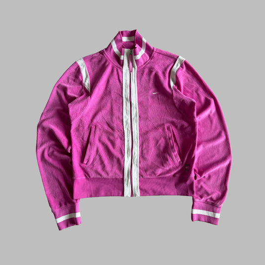 Y2K Nike Striped Towelling Track Jacket - M