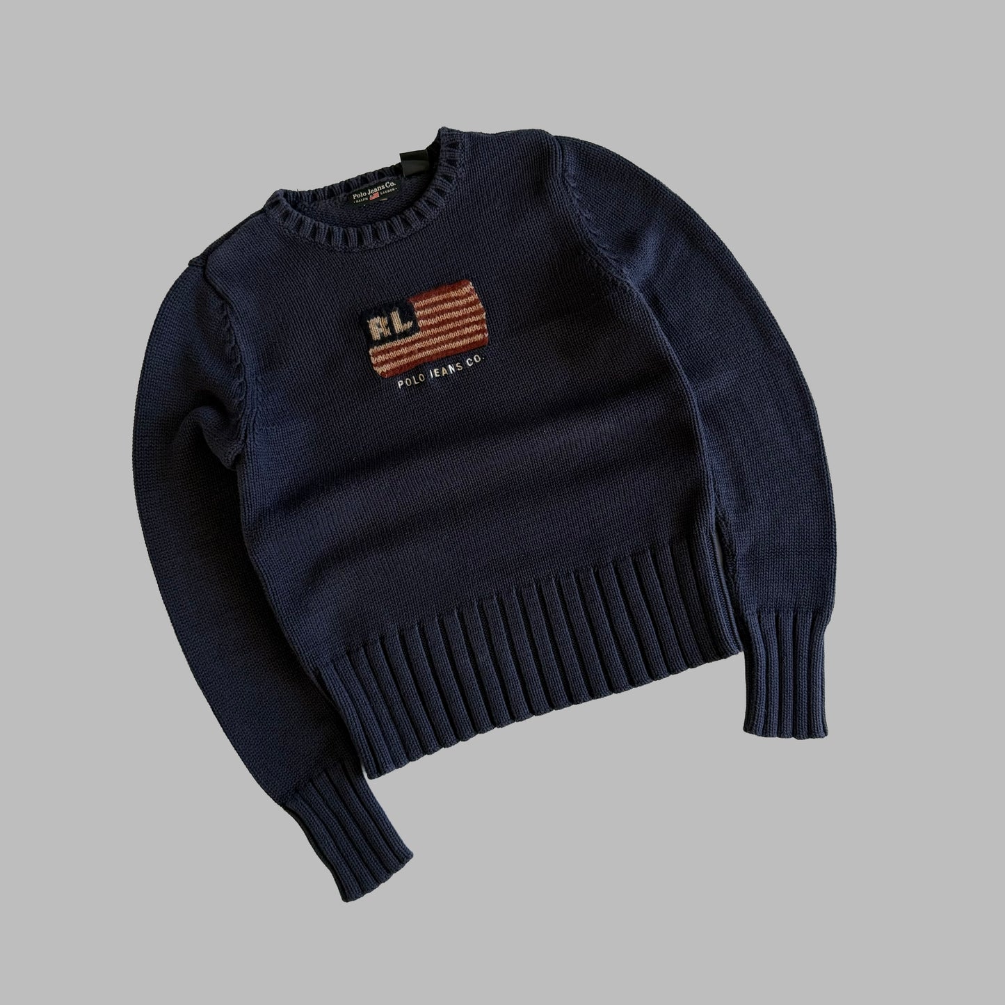 Y2K Polo Ralph Lauren Flag Knit - S