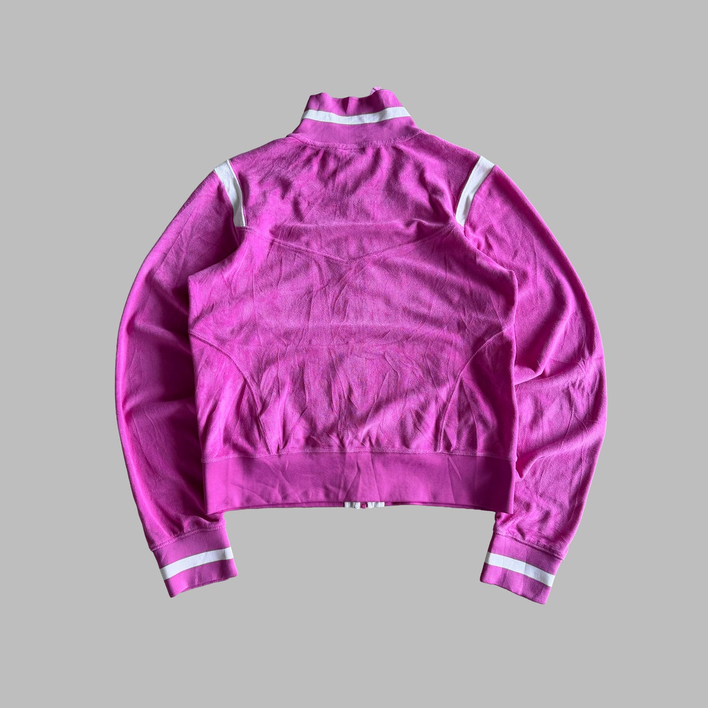 Y2K Nike Striped Towelling Track Jacket - M