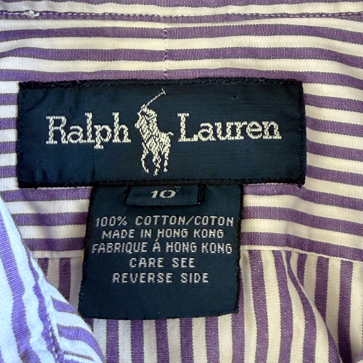 Y2K Polo Ralph Lauren Striped Button Up Shirt - S