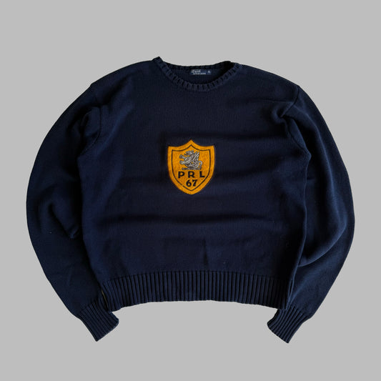 Y2K Polo Ralph Lauren Shield Heavy Knit - XL