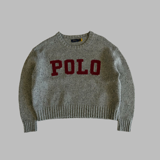 Polo Ralph Lauren Spell Out Heavy Knit Sweater - L