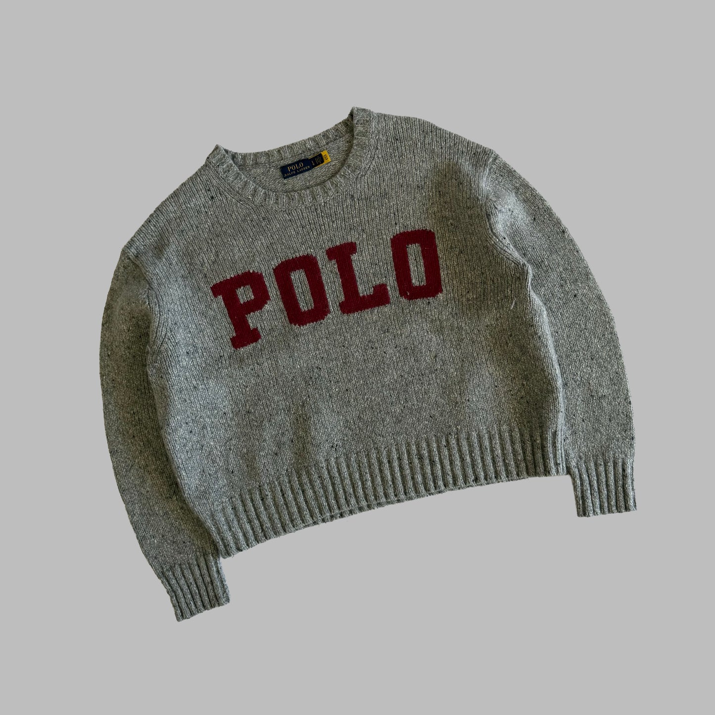Polo Ralph Lauren Spell Out Heavy Knit Sweater - L
