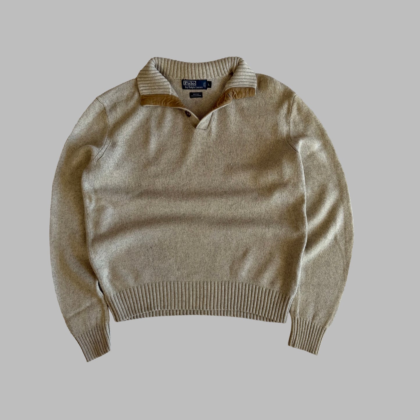90s Polo Ralph Lauren Cashmere Henley Knit - L