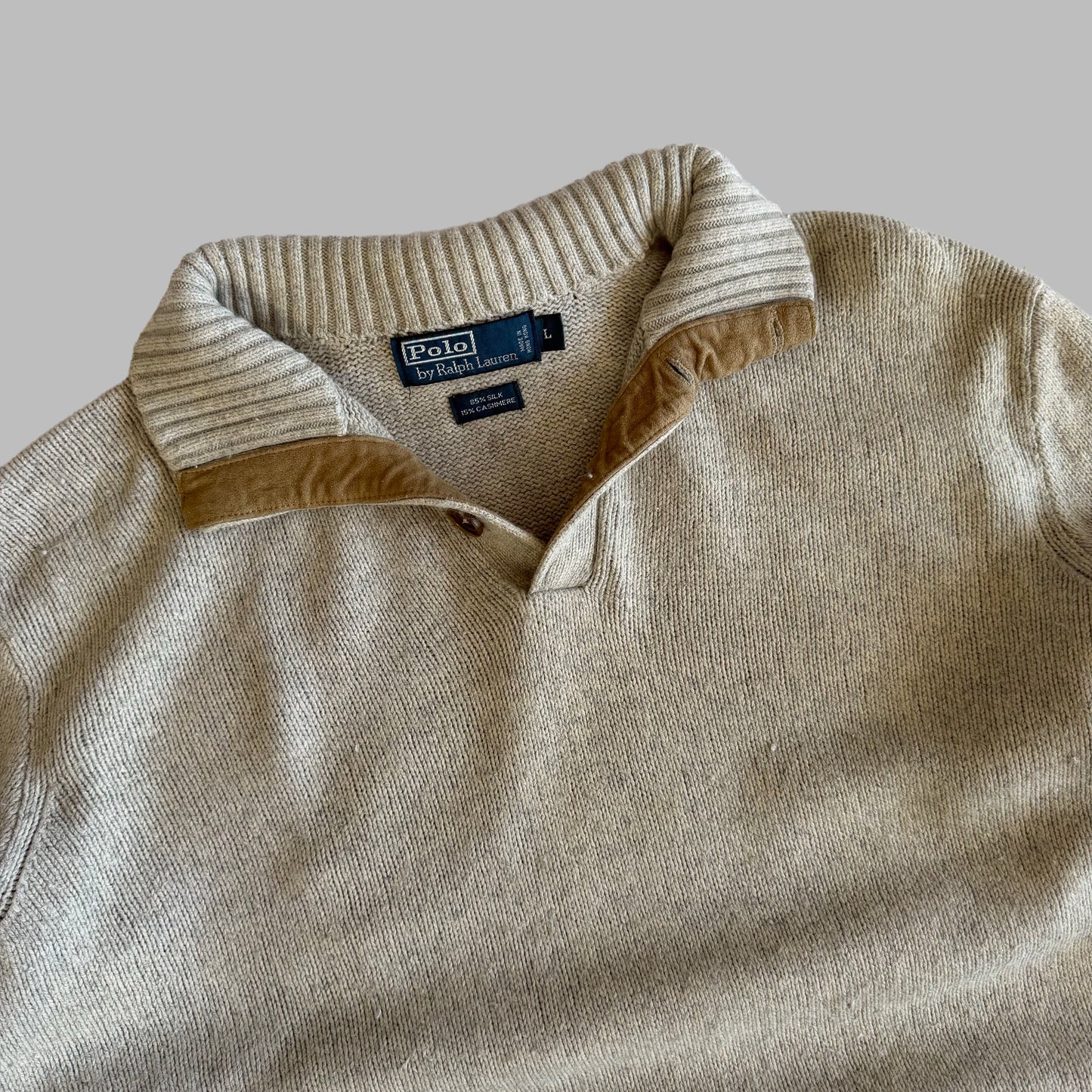 90s Polo Ralph Lauren Cashmere Henley Knit - L