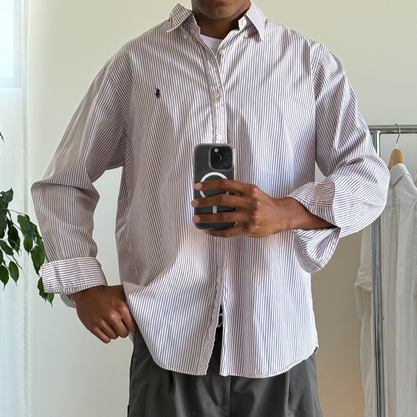 Ralph Lauren Striped Button Up Shirt - XL