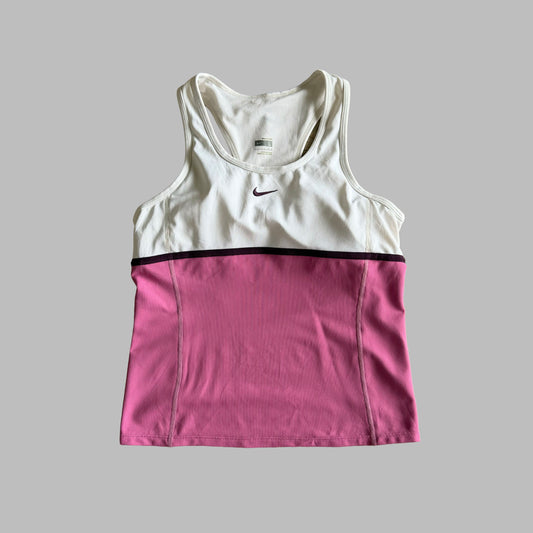 Y2K Nike Panelled Activewear Racer Back Tank - L