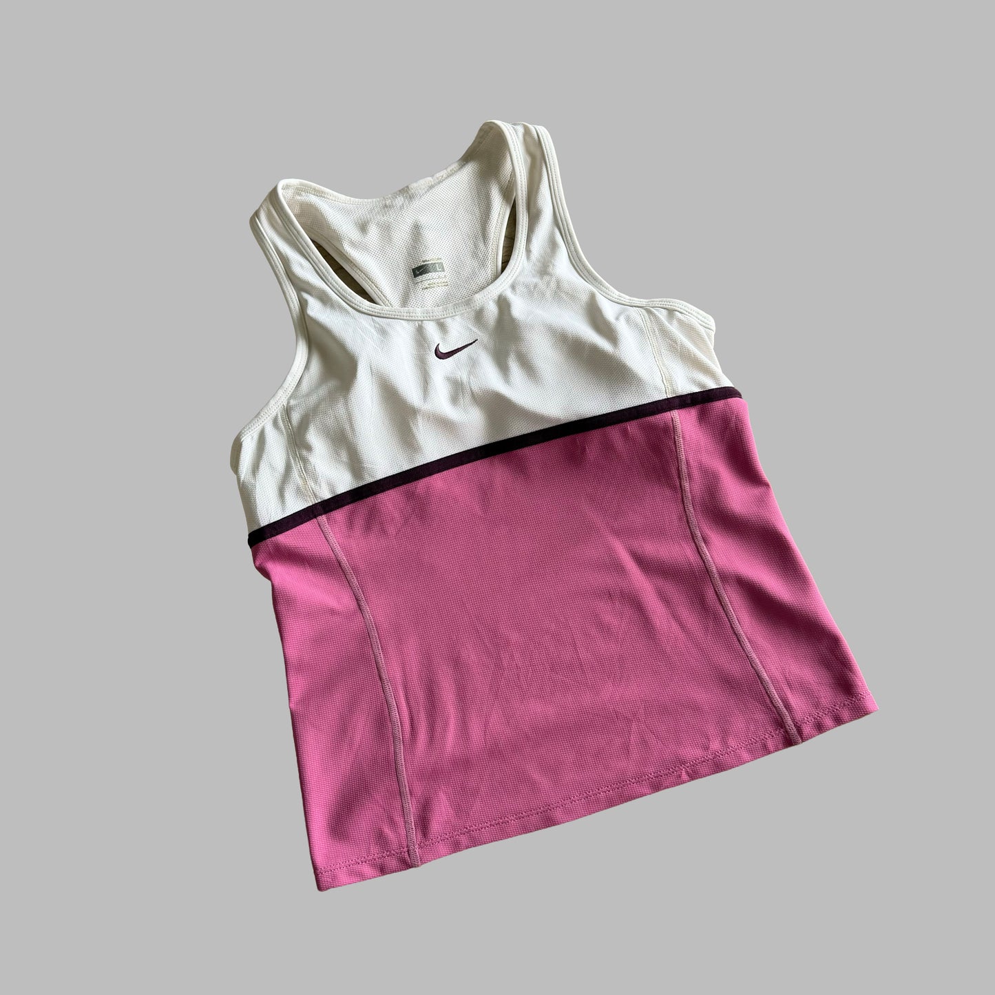 Y2K Nike Panelled Activewear Racer Back Tank - L
