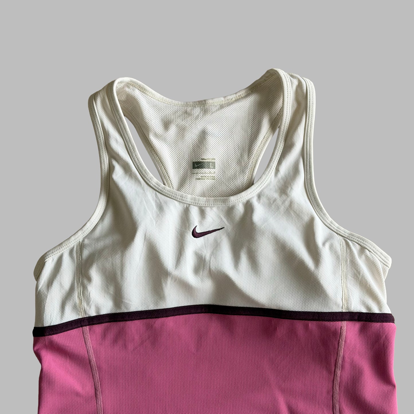 Y2K Nike Panelled Activewear Racer Back Tank - L