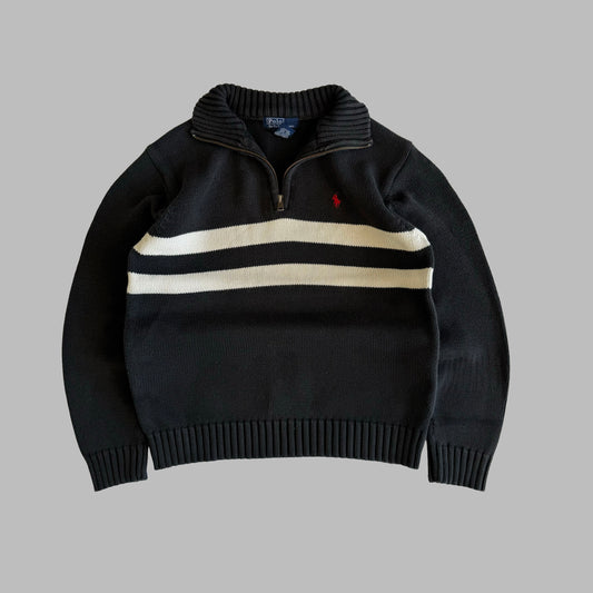 90s Polo Ralph Lauren Striped Quarter Zio - XXS