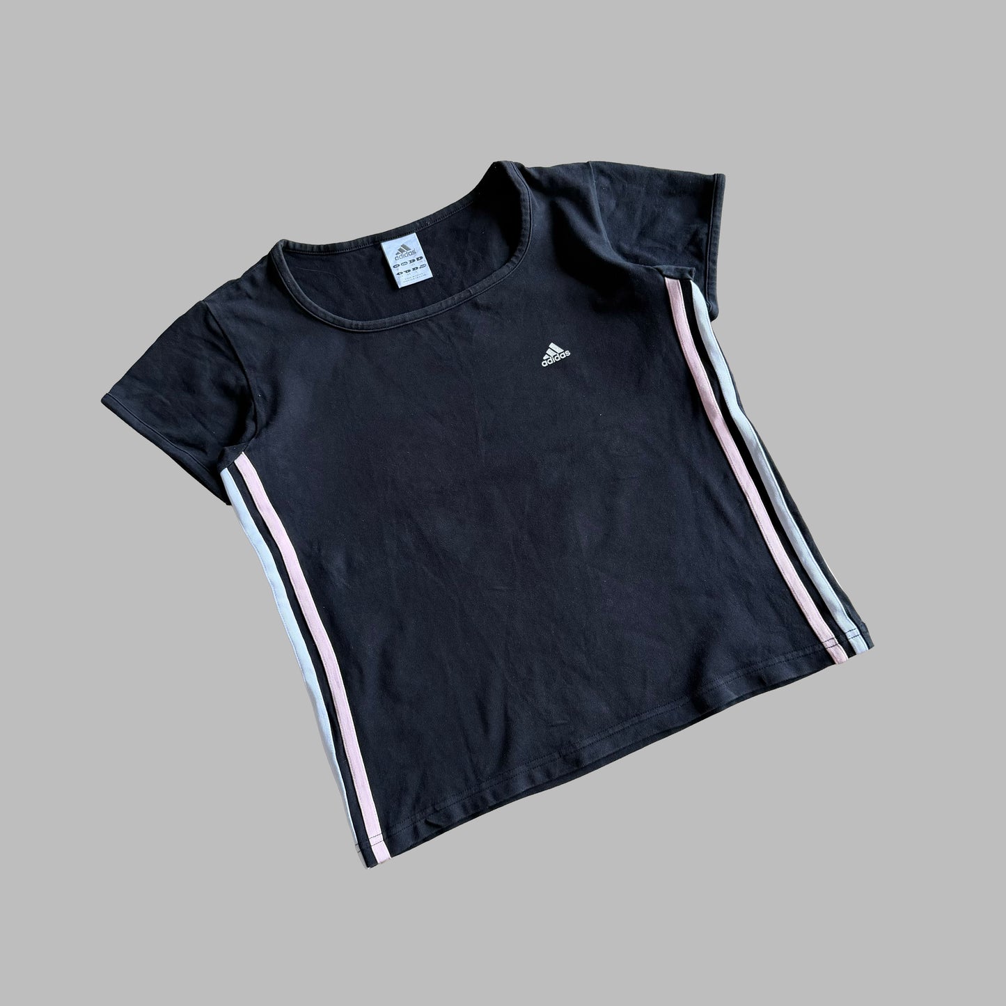 Y2K Adidas Three Stripe Top - L