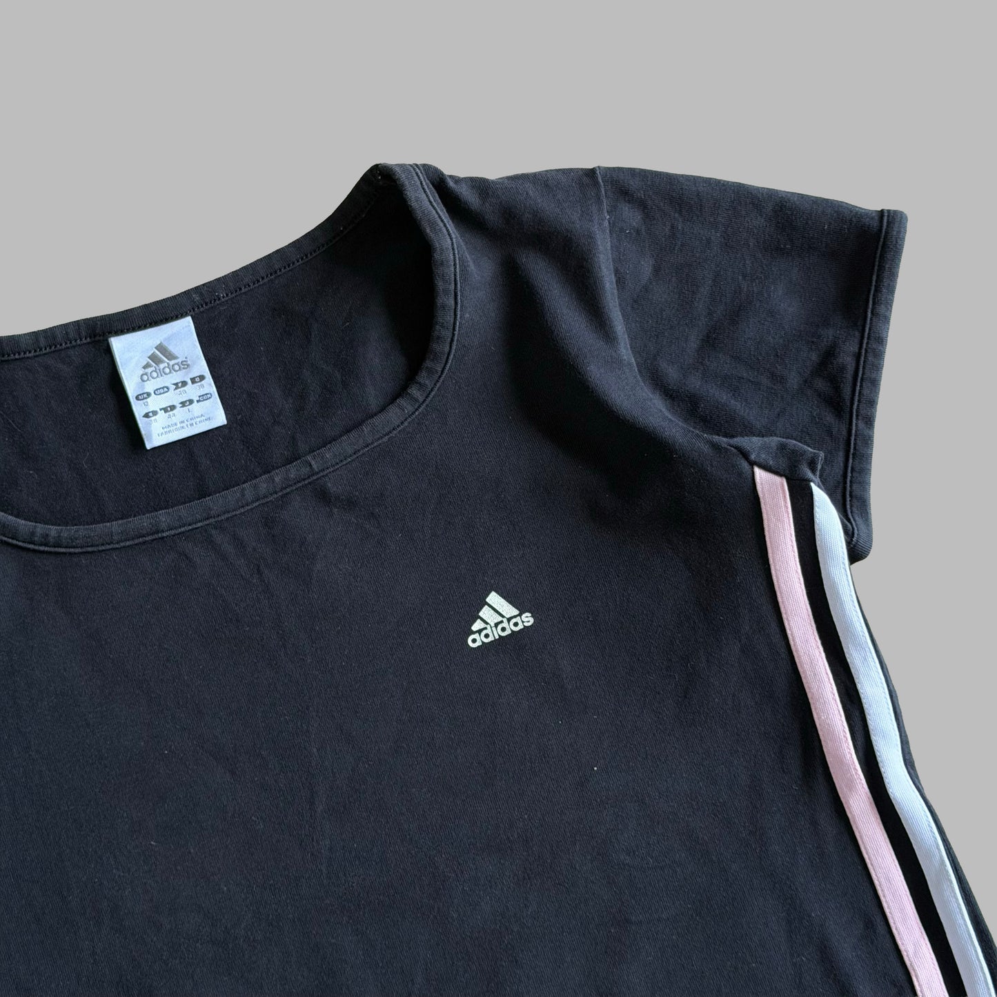 Y2K Adidas Three Stripe Top - L