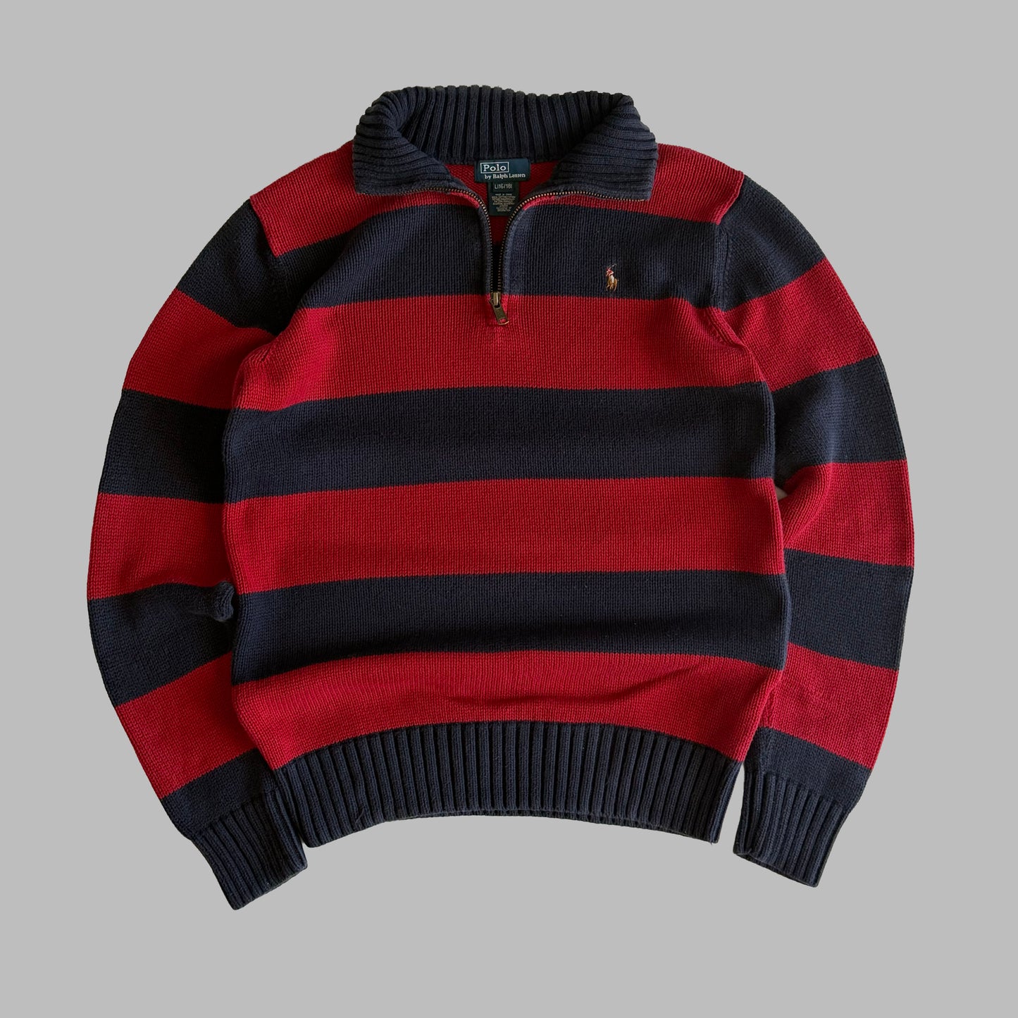 90s Polo Ralph Lauren Striped Quarter Zip - S
