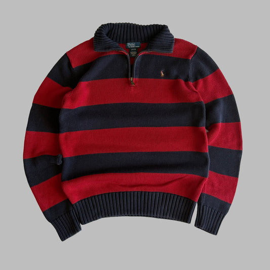 90s Polo Ralph Lauren Striped Quarter Zip - S