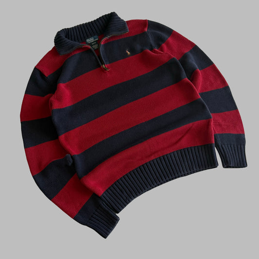90s Polo Ralph Lauren Striped Quarter Zip - S