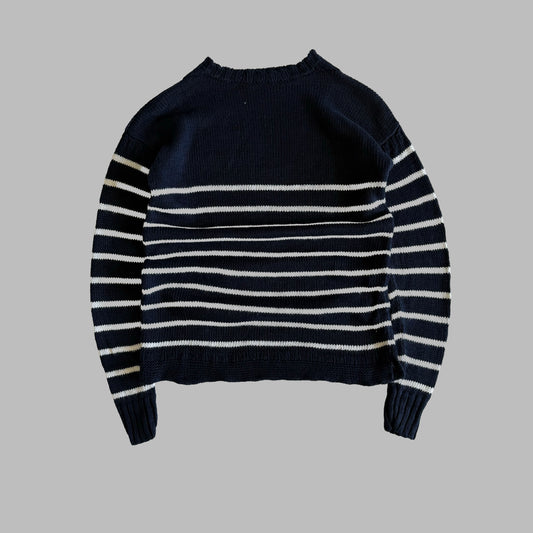 90s Polo Ralph Lauren Linen Striped Heavy Knit - L