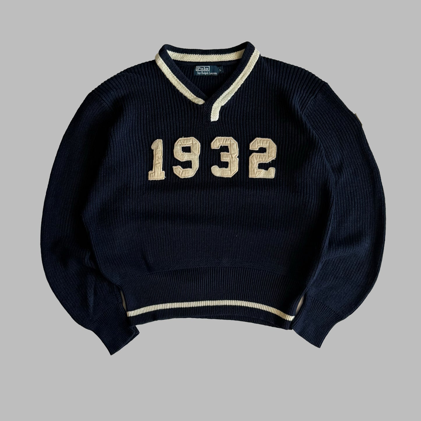 90s Polo Ralph Lauren 1932 Heavy Knit Sweater - L