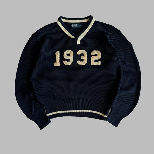 90s Polo Ralph Lauren 1932 Heavy Knit Sweater - L