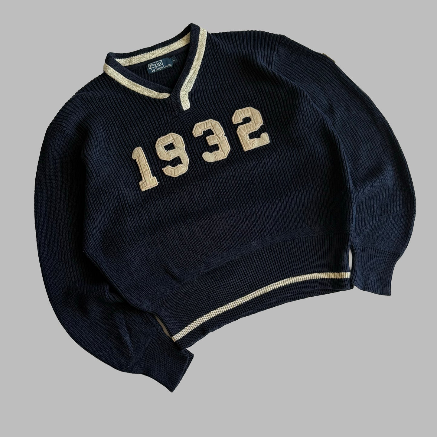 90s Polo Ralph Lauren 1932 Heavy Knit Sweater - L