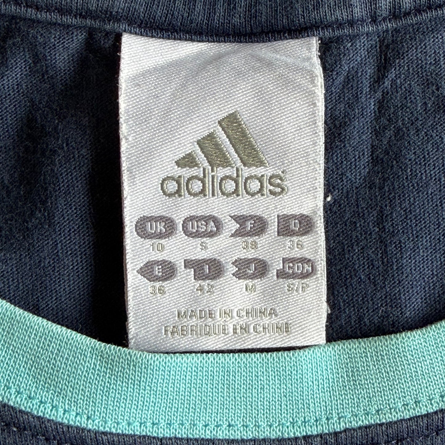 Y2K Adidas Spell Out Ringer Baby Tee - S