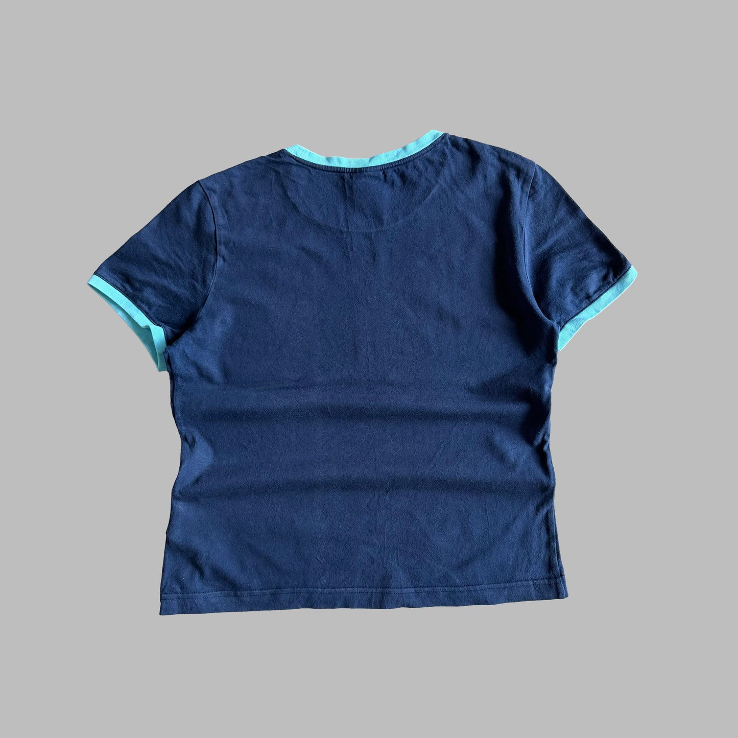 Y2K Adidas Spell Out Ringer Baby Tee - S