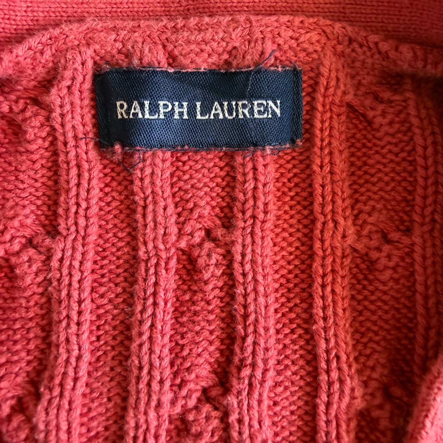 Y2K Polo Ralph Lauren Bow Cable Knit Cardigan - XS