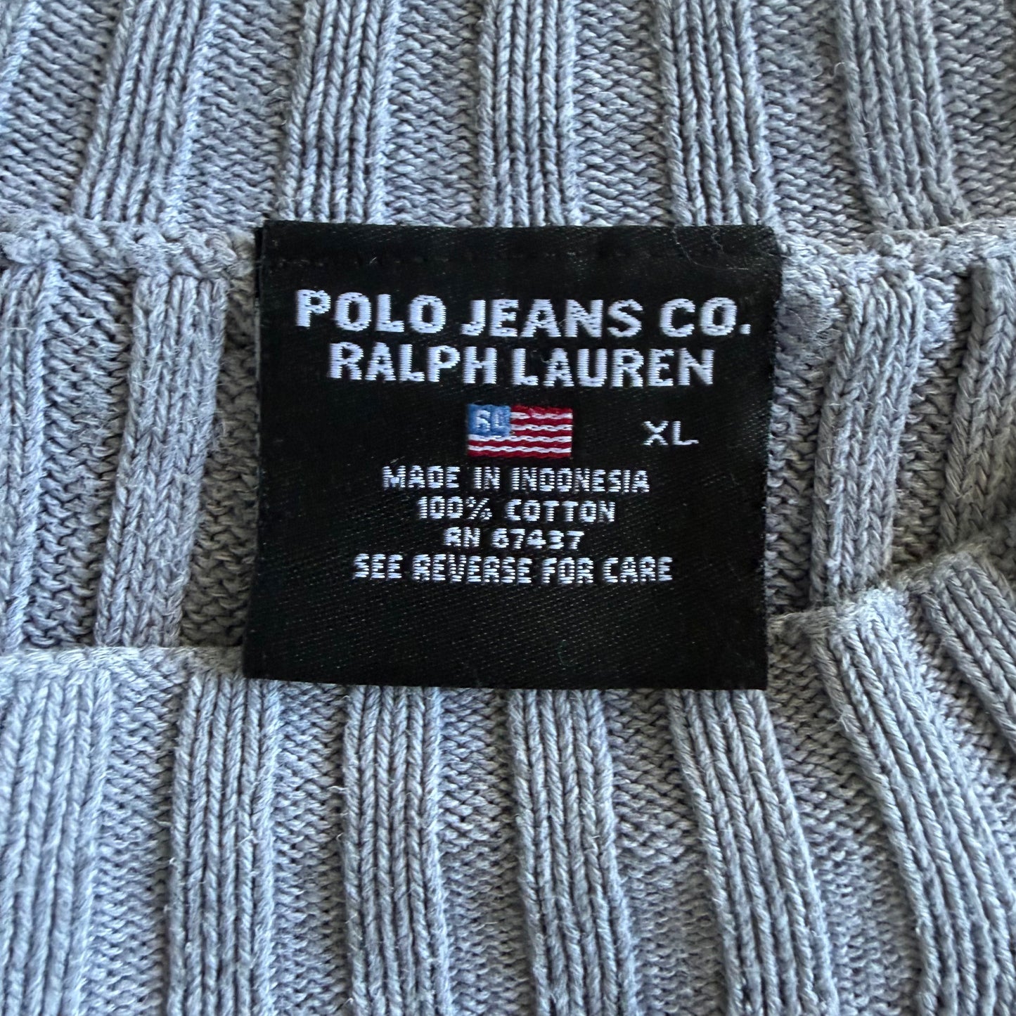 90s Ralph Lauren Polo Jeans Ribbed Sweater - XL