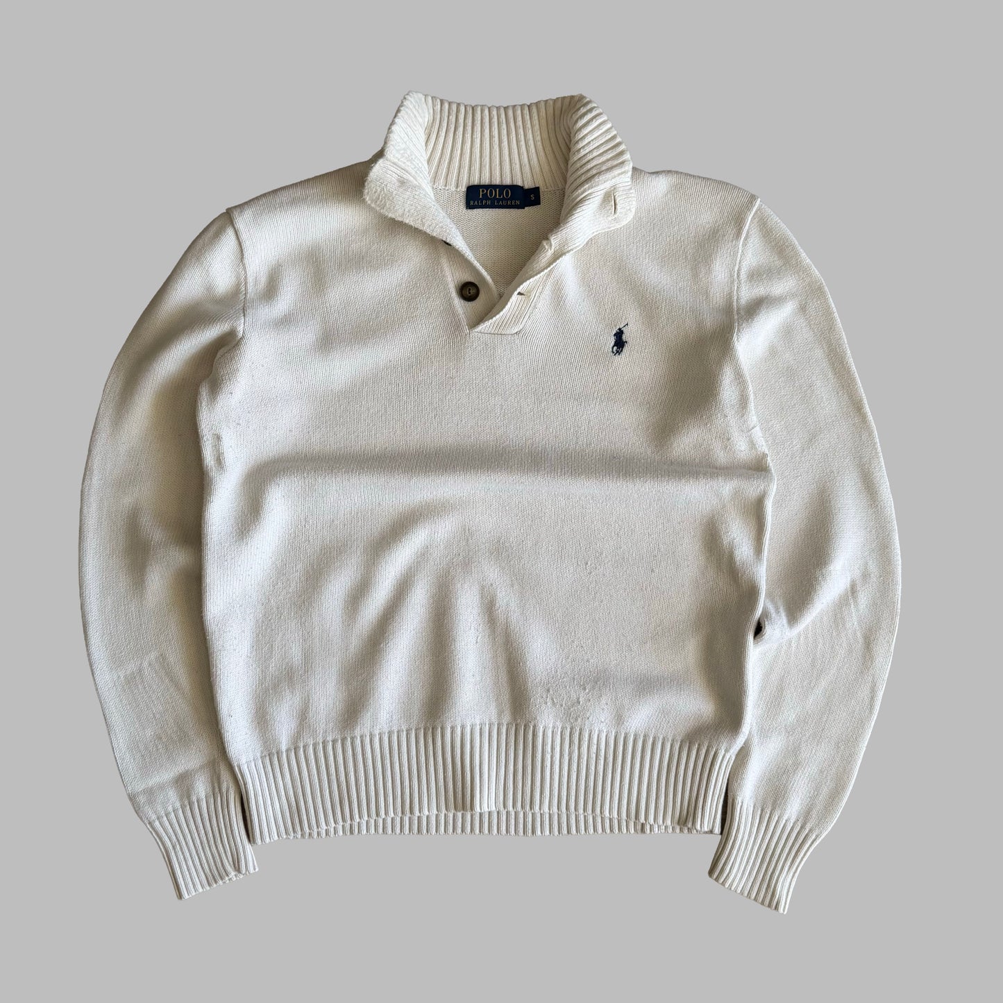 Polo Ralph Lauren Cotton Henley Knit Sweater - S