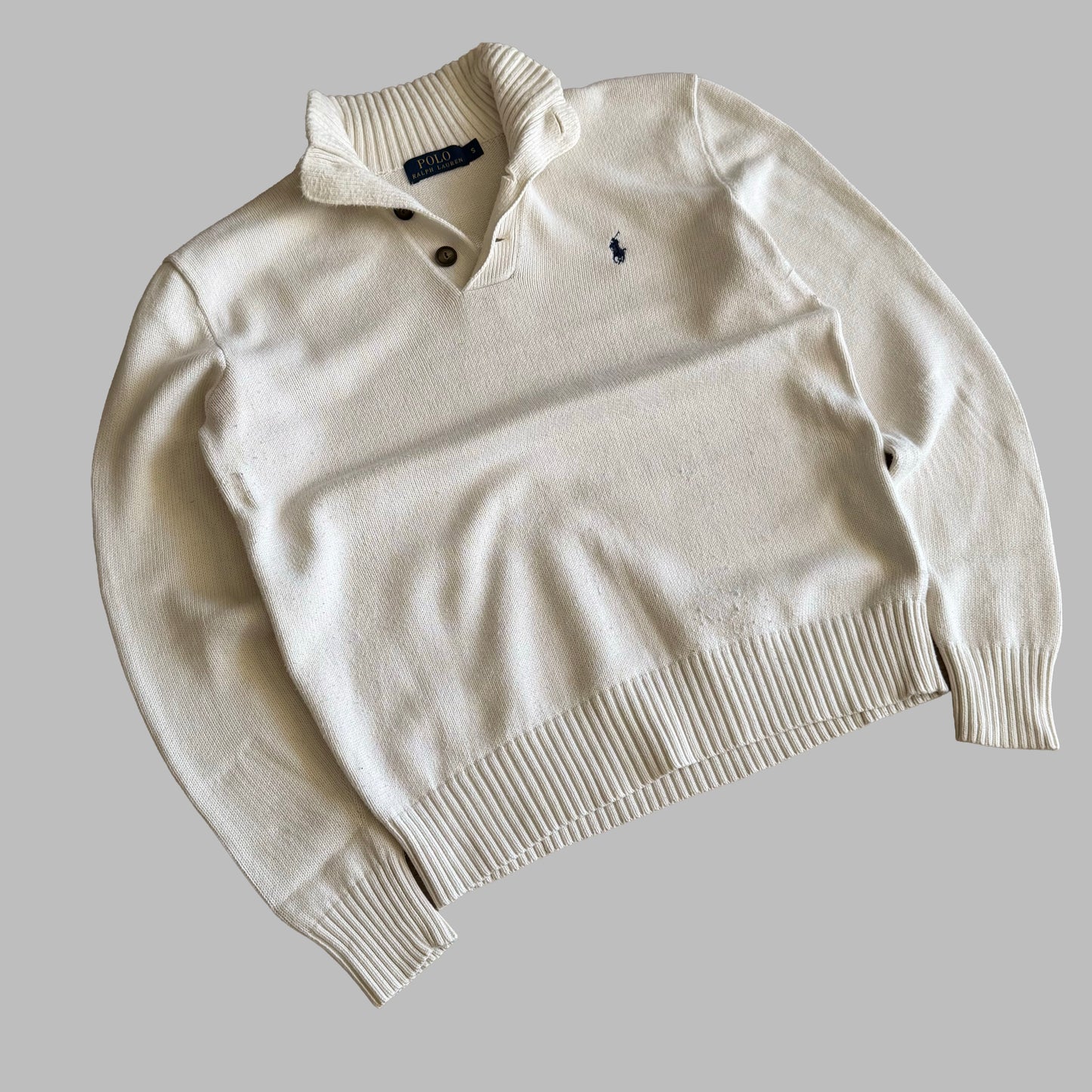 Polo Ralph Lauren Cotton Henley Knit Sweater - S