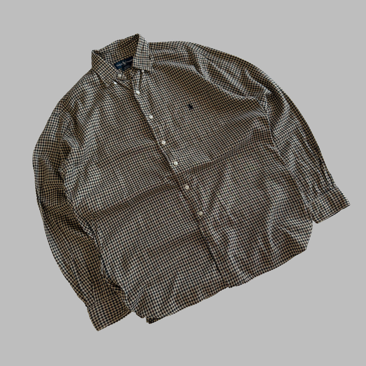 90s Polo Ralph Lauren Checkered Button Up Shirt - M