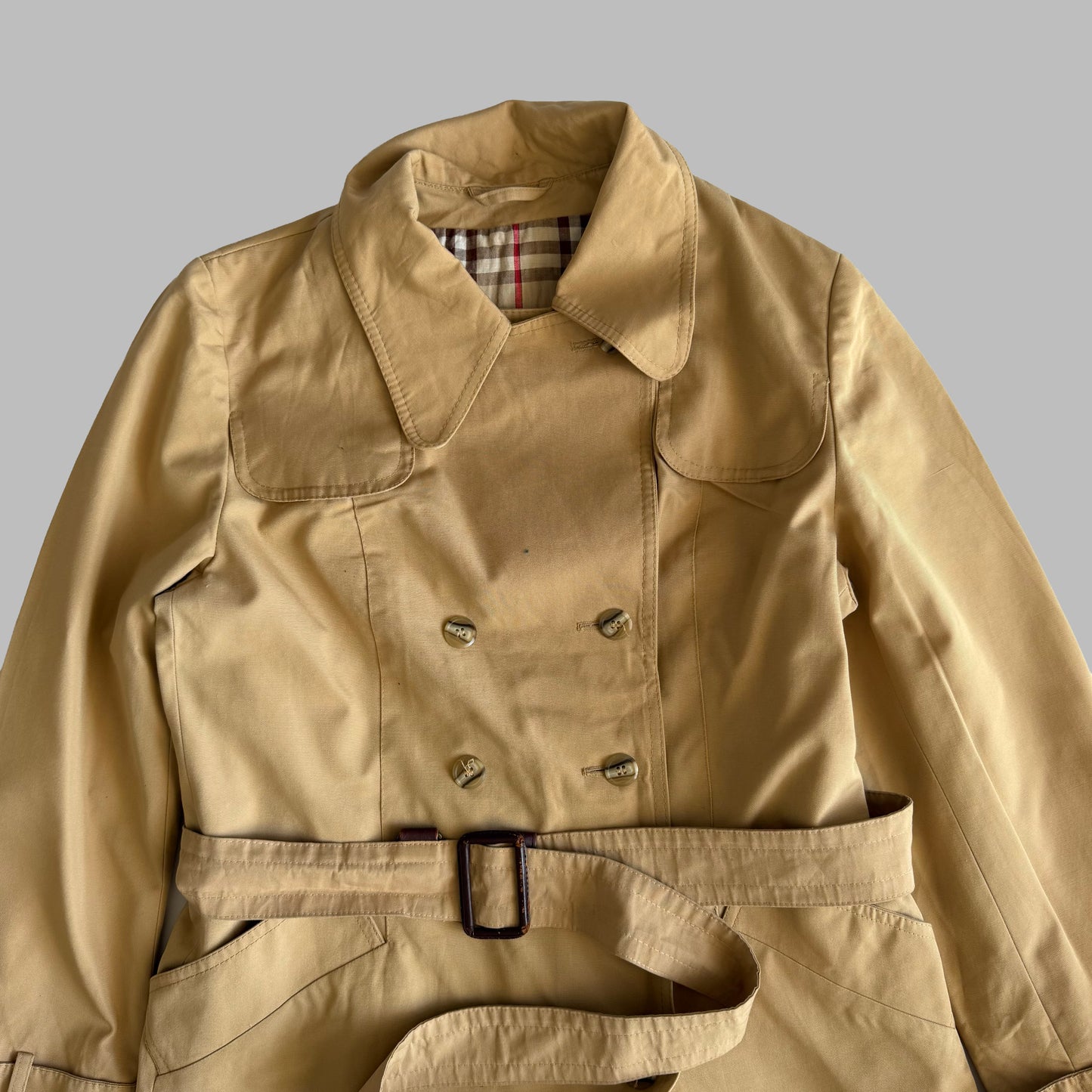 90s Double Breasted Burberry trench Coat - S