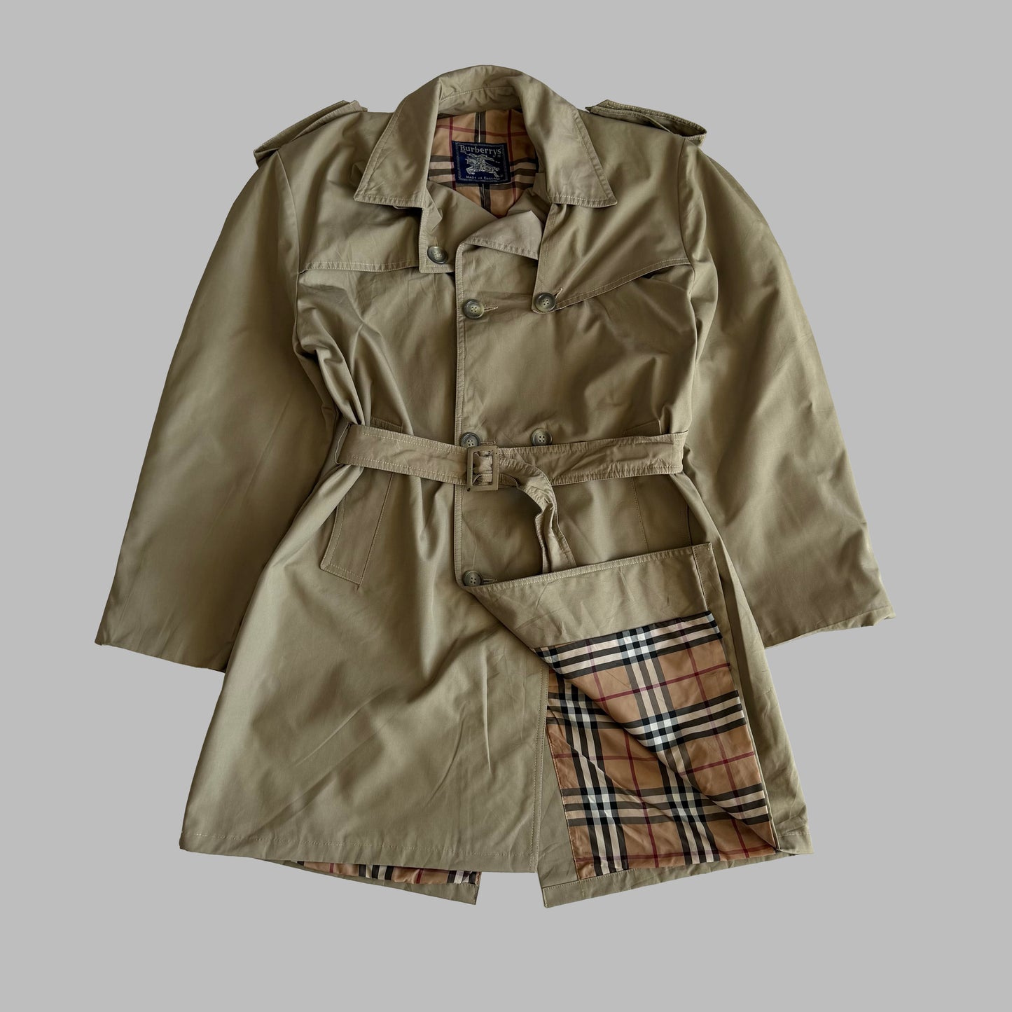 90s Double Breasted Burberry trench Coat - M