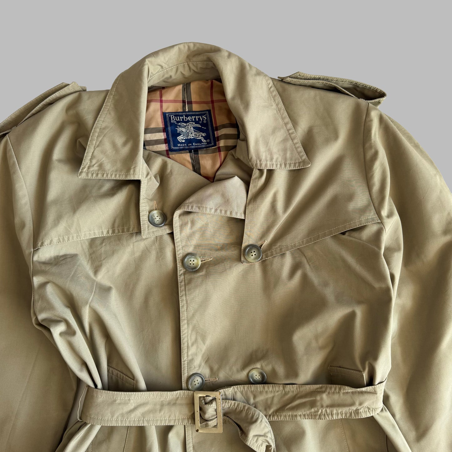 90s Double Breasted Burberry trench Coat - M