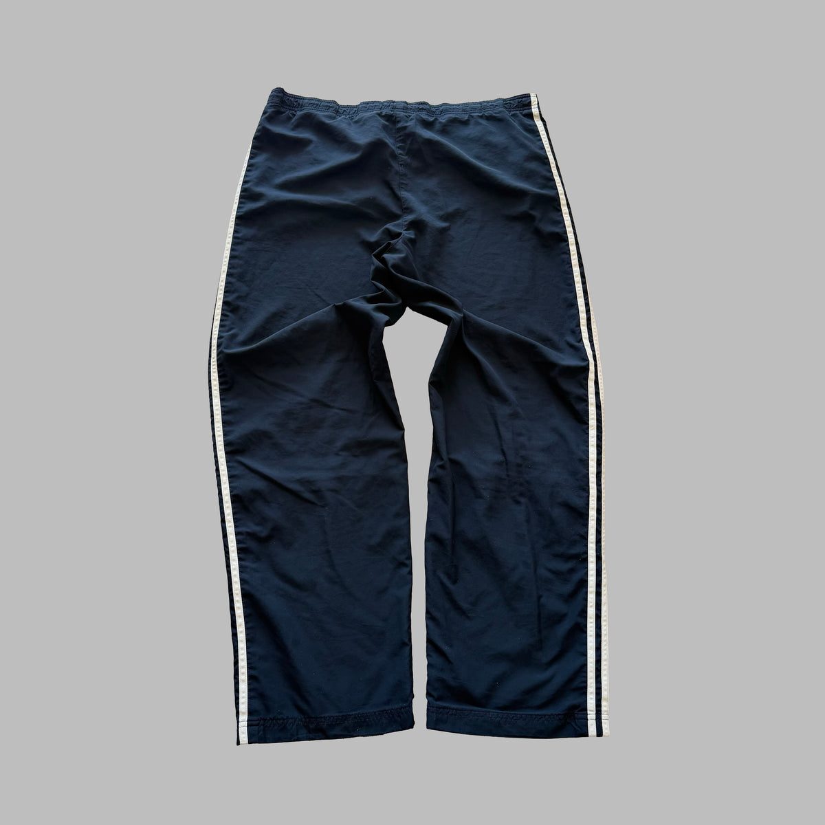 Y2K Adidas Three Stripe Wide Leg Track Pants - L