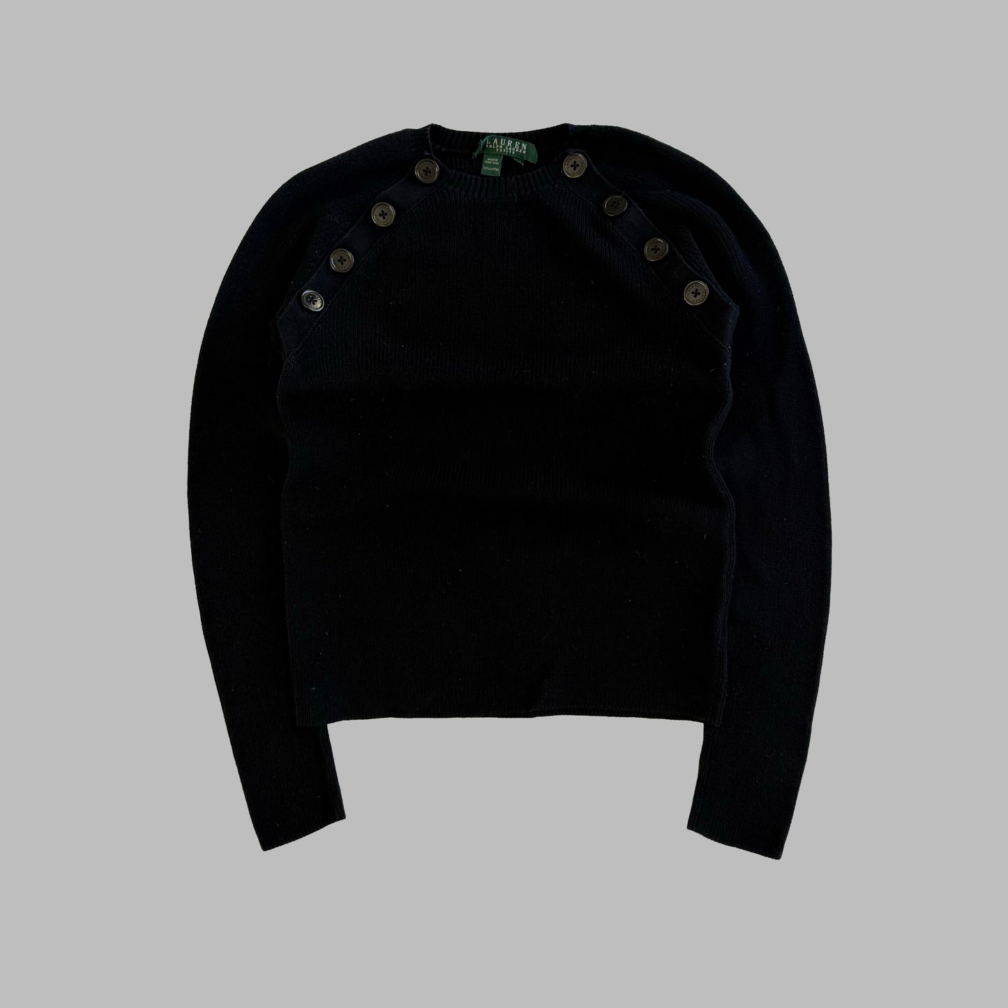 Y2K Polo Ralph Lauren Button Shoulder Knit - S