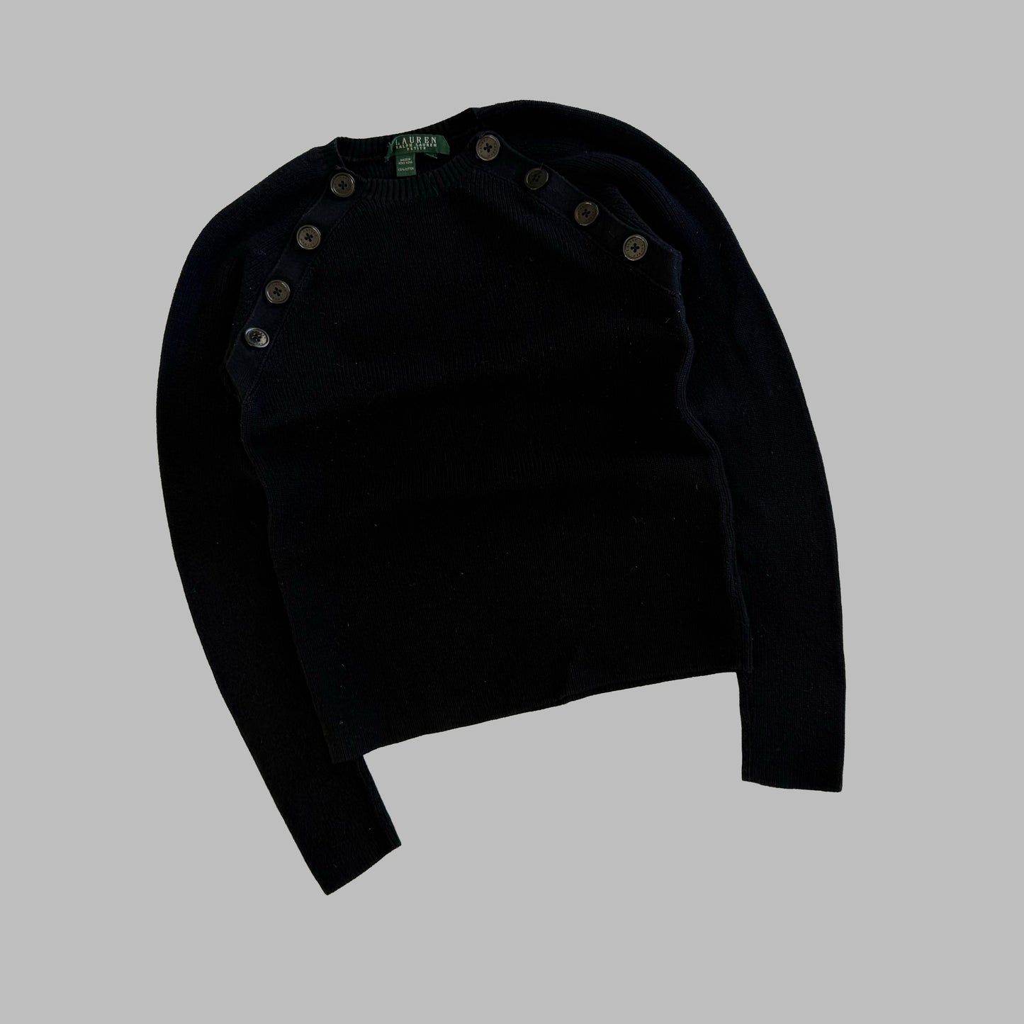 Y2K Polo Ralph Lauren Button Shoulder Knit - S