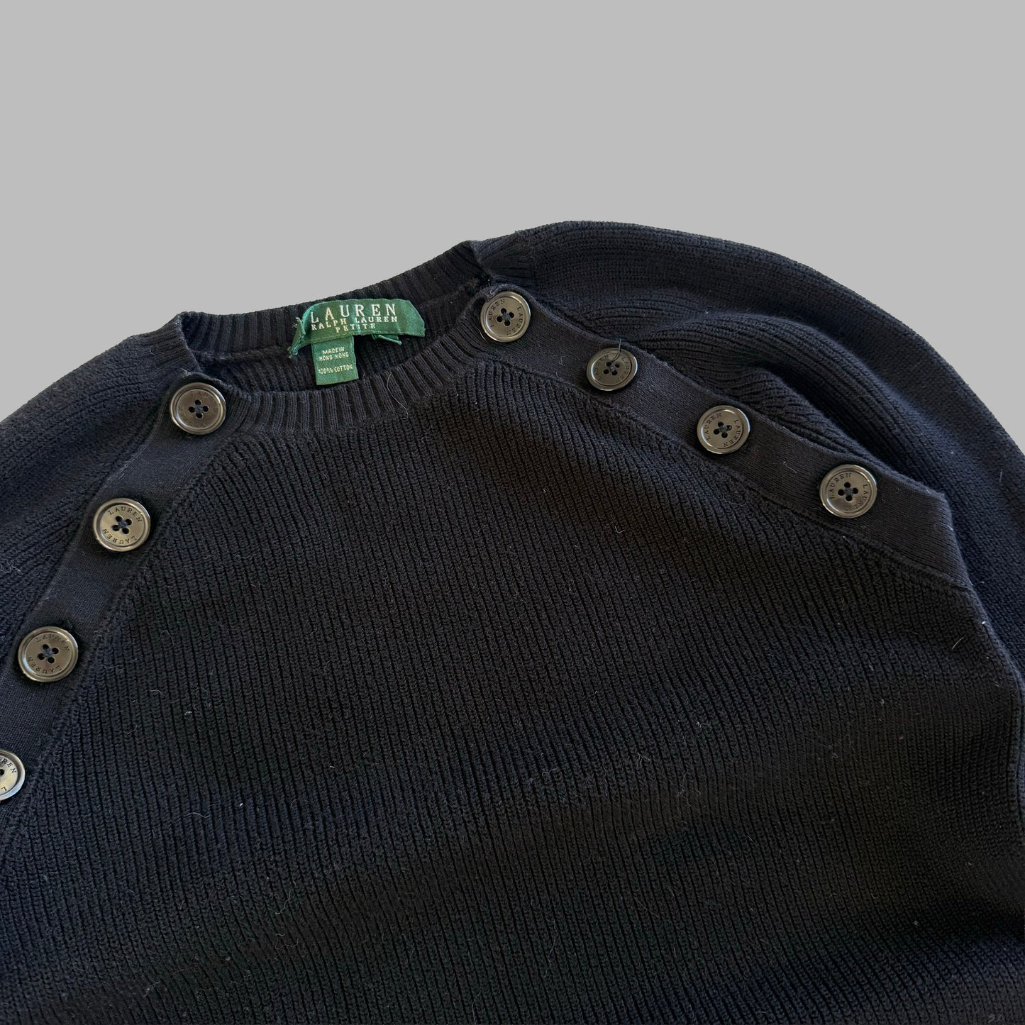 Y2K Polo Ralph Lauren Button Shoulder Knit - S