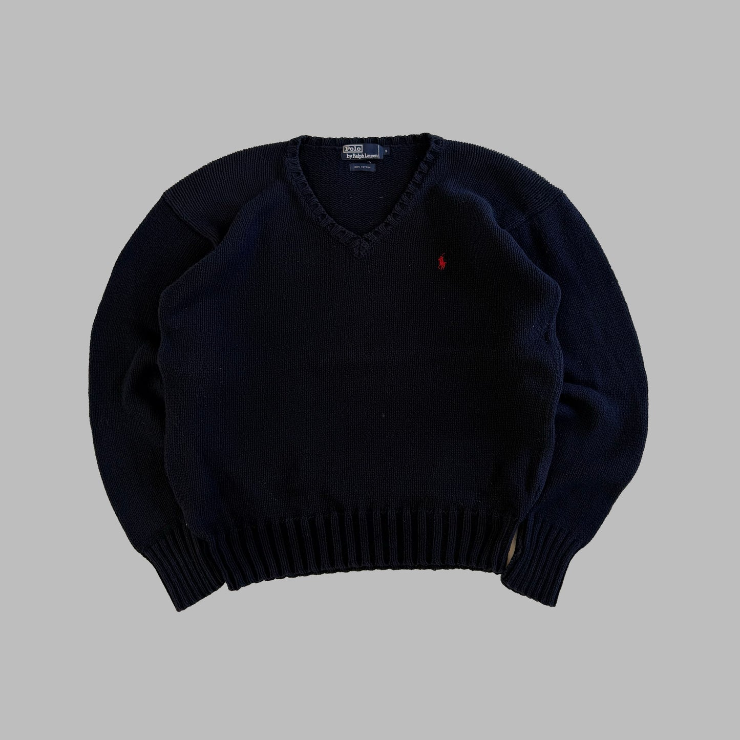 90s Polo Ralph Lauren V-neck Heavy Knit - L