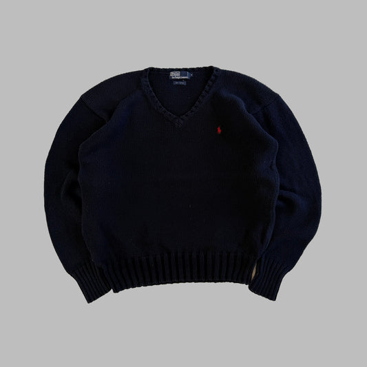 90s Polo Ralph Lauren V-neck Heavy Knit - L
