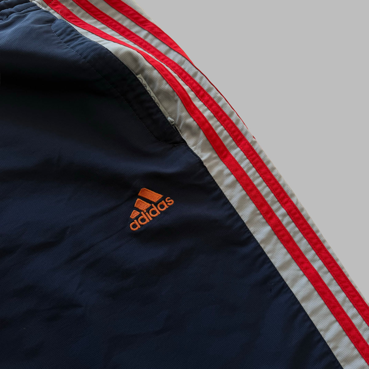 Y2K Adidas Three Stripe Baggy Track Pants - L