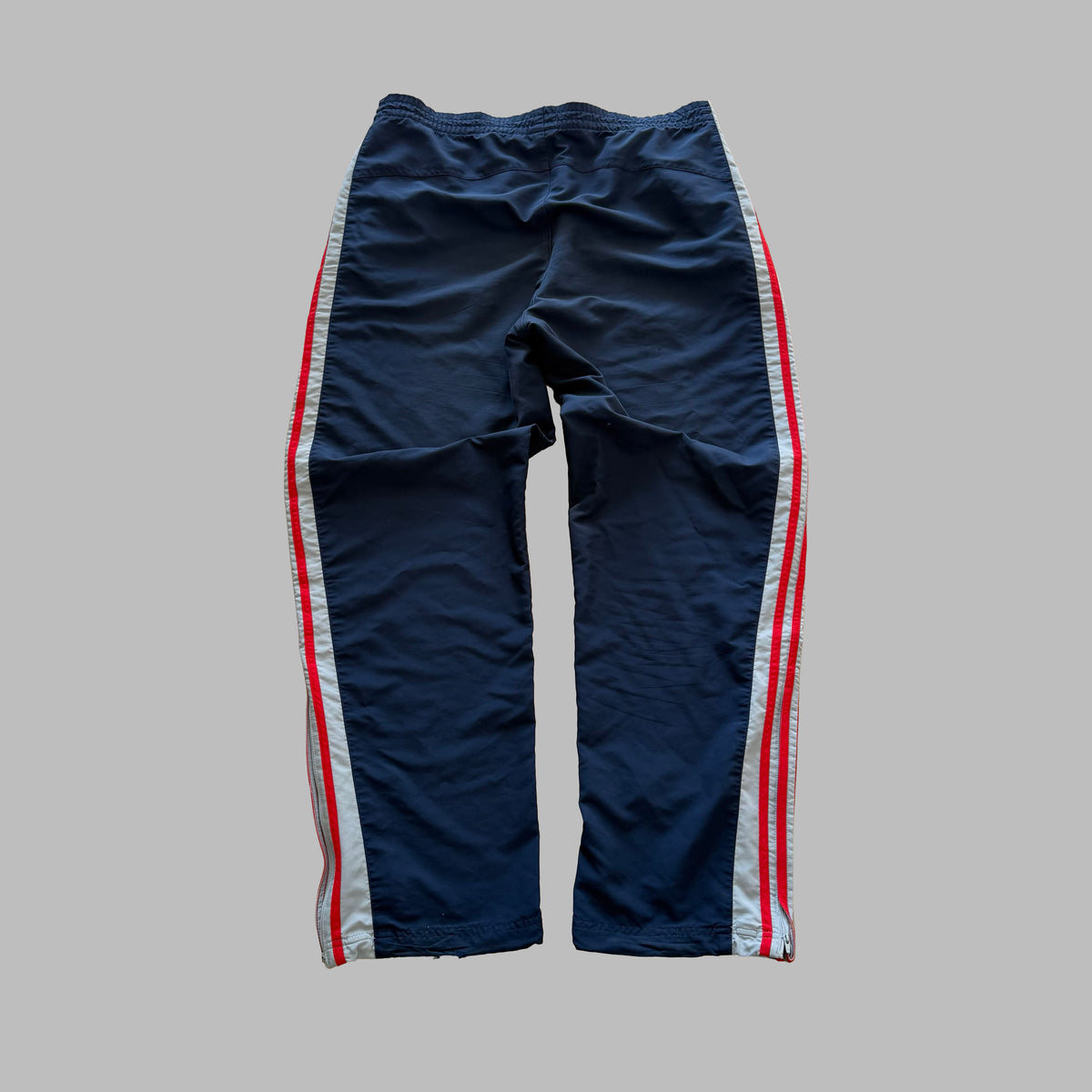 Y2K Adidas Three Stripe Baggy Track Pants - L