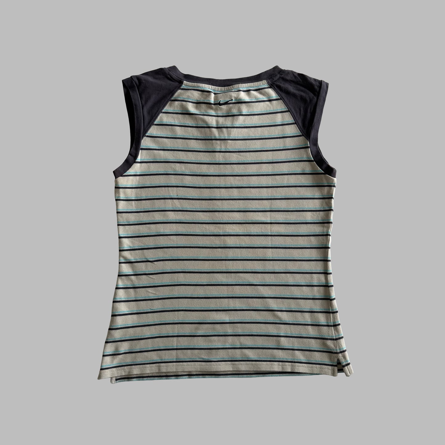 Y2K Nike Striped Low Cut Vest - M