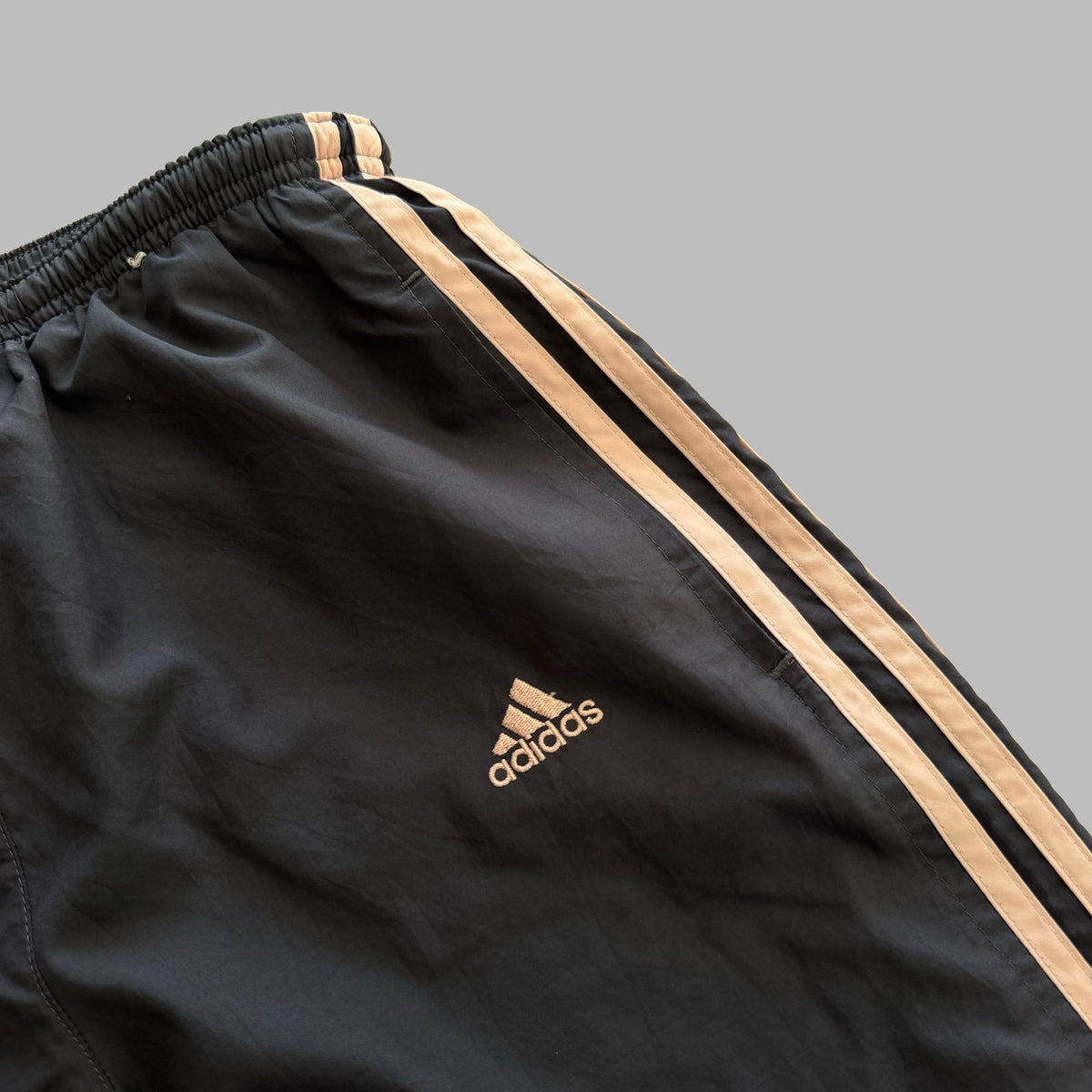Y2K Adidas Three Stripe Wide Leg Track Pants - S