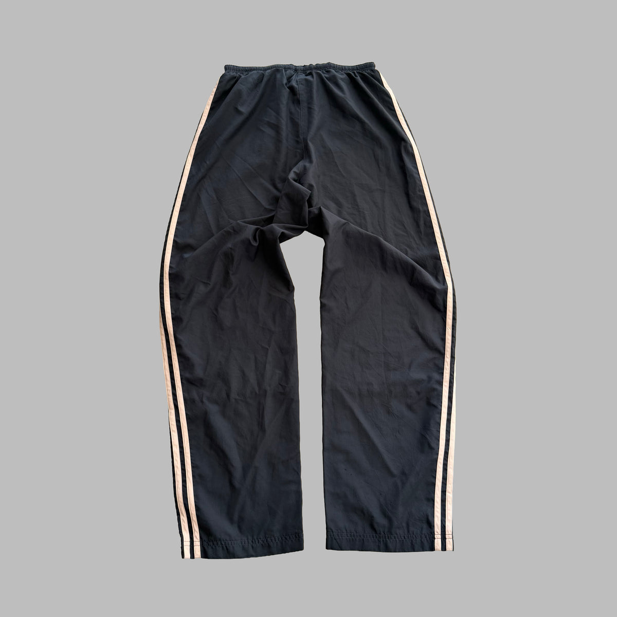 Y2K Adidas Three Stripe Wide Leg Track Pants - S