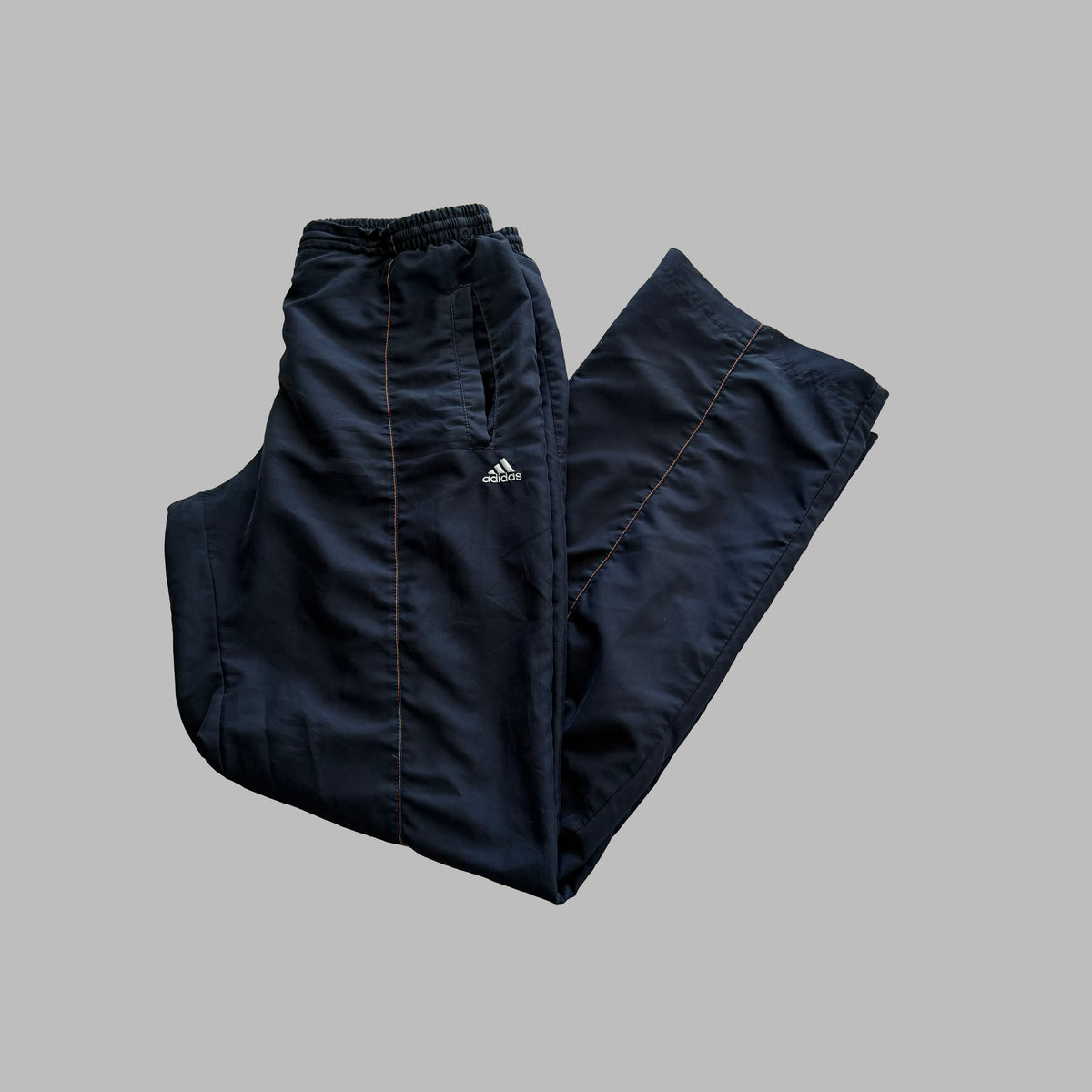 Y2K Adidas Striped Wide Leg Track Pants - S