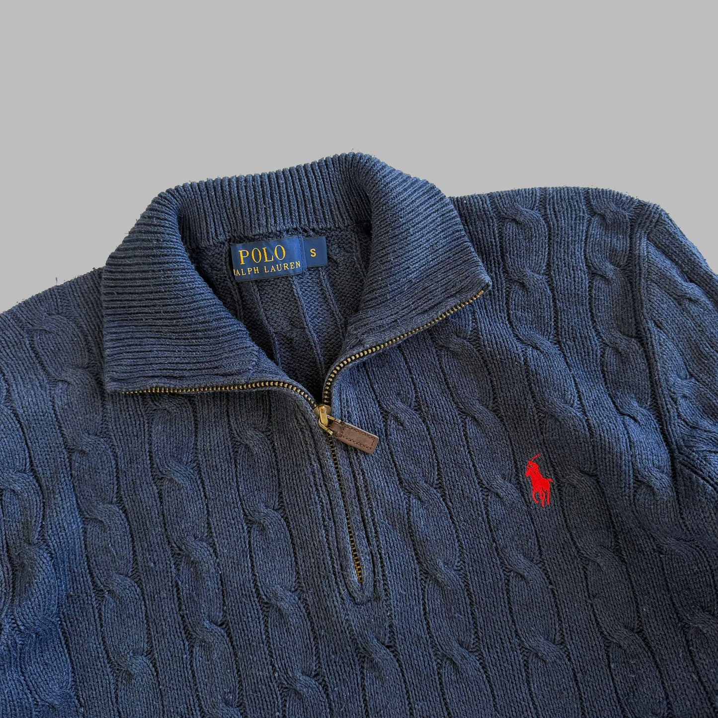 Polo Ralph Lauren Cable Knit Quarter Zip - S
