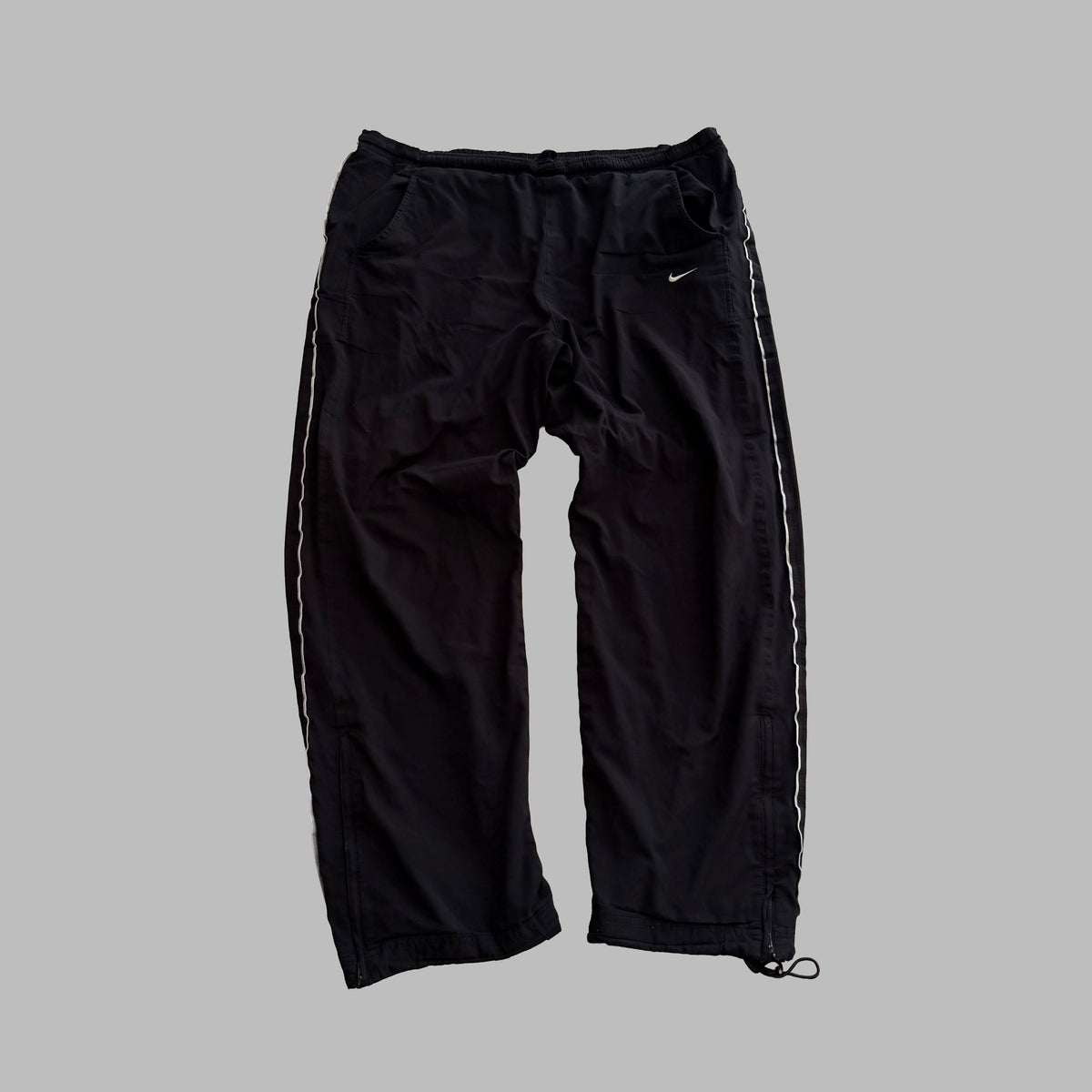 Y2K Nike Wide Leg Striped Track Pants - L