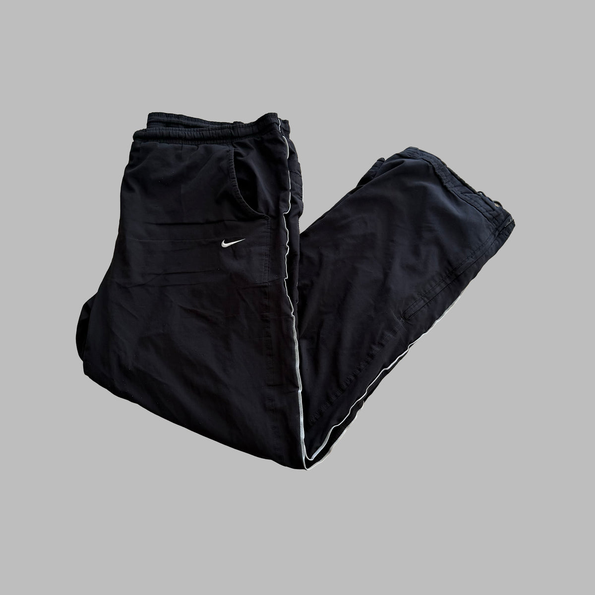 Y2K Nike Wide Leg Striped Track Pants - L