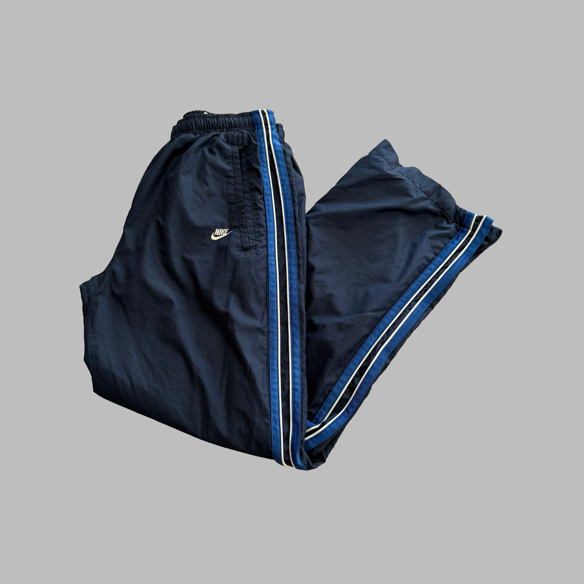 Y2K Nike Striped Wide Leg Track Pants - M