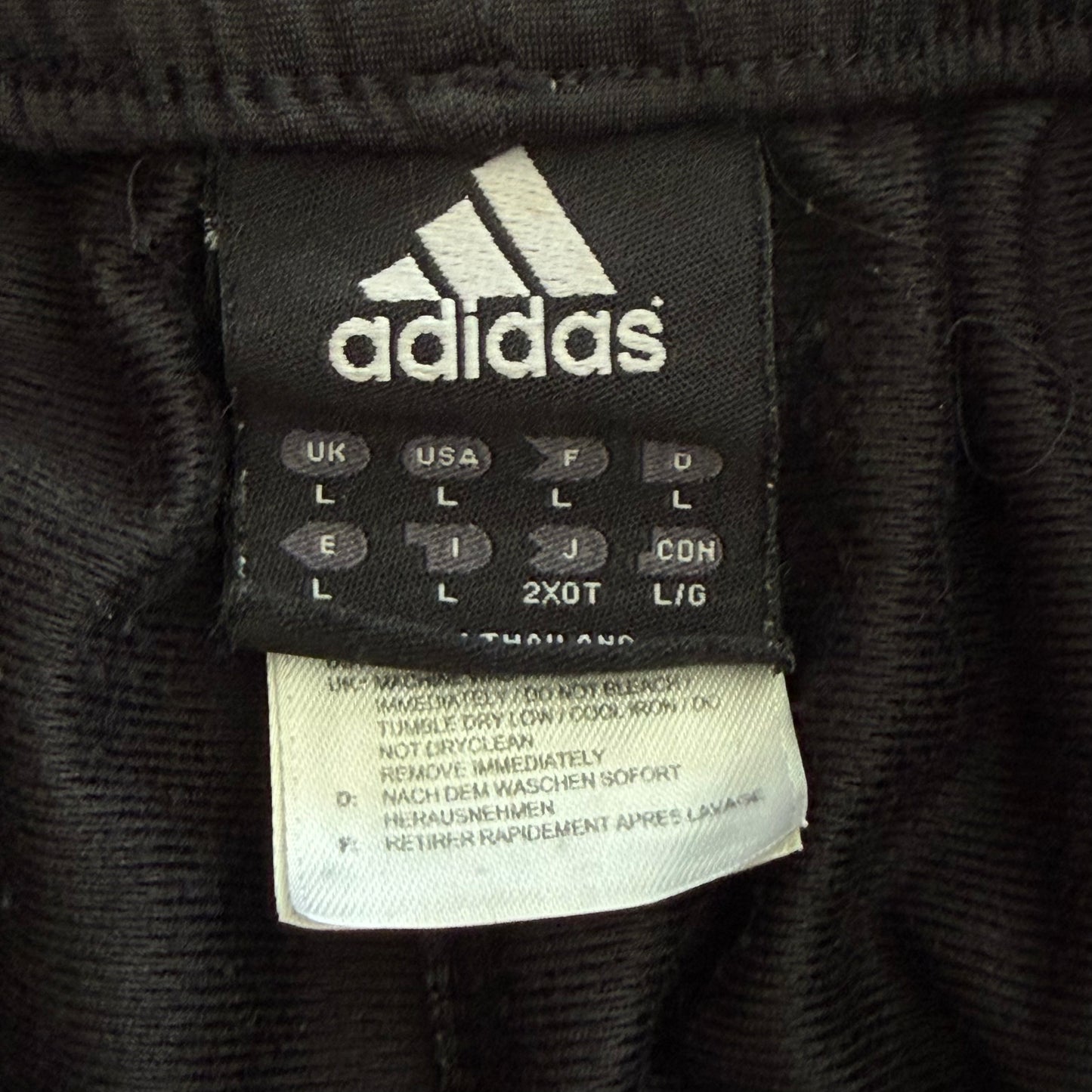 Y2K Adidas Three Stripe Wide Leg Track Pants - L